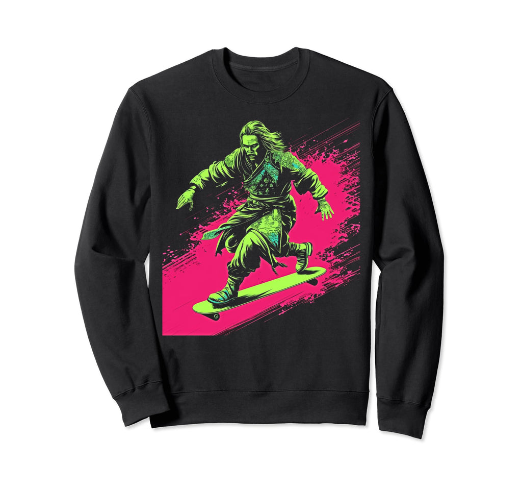Samurai Skateboarding Y2K Edm Sweatshirt - Streetwear Style Unisex - T-Shirt, Sweatshirt, Hoodie