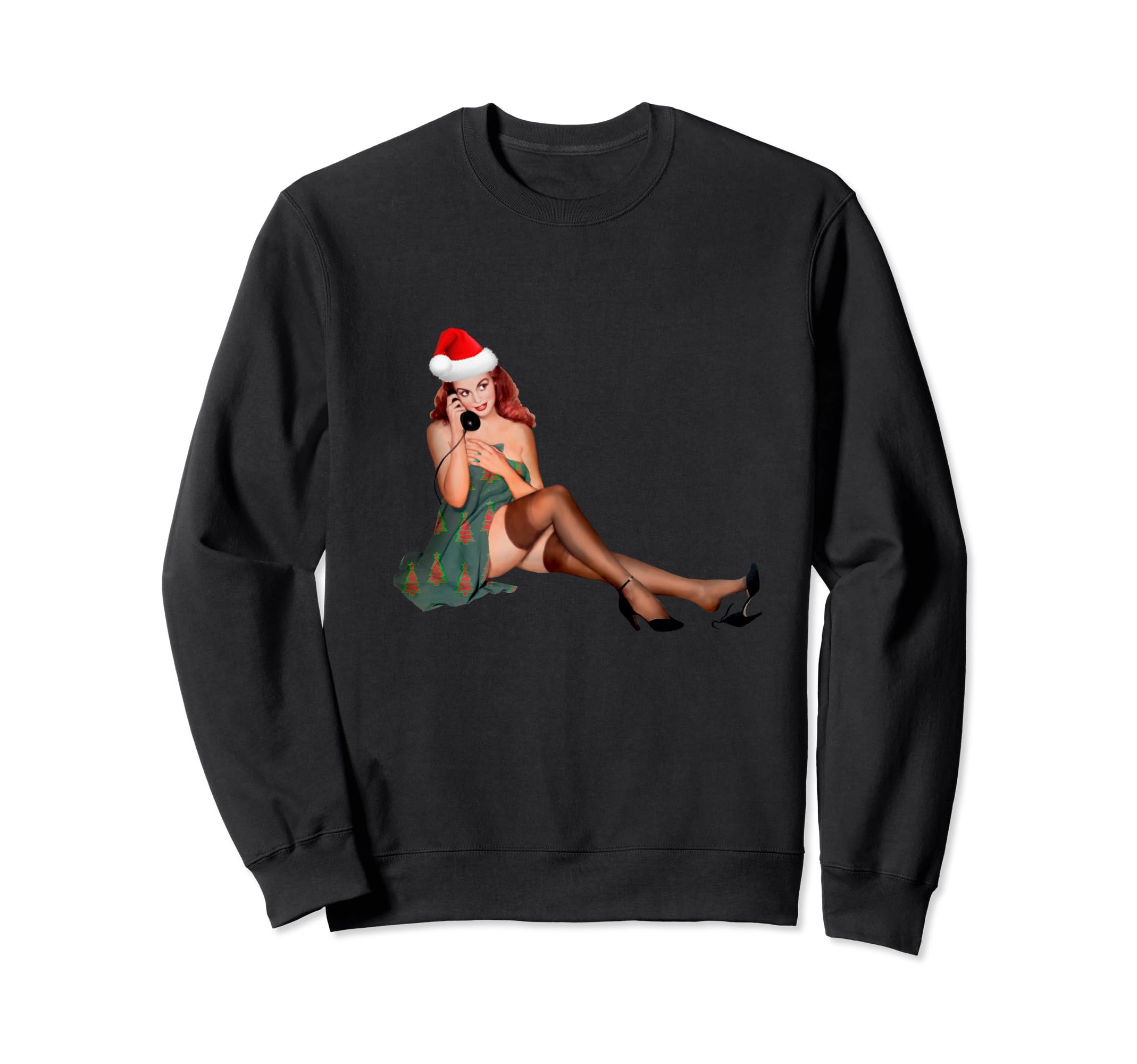 Pin Up Americana Green Red Hair Sweatshirt - Unique Graphic for Adults - T-Shirt, Sweatshirt, Hoodie