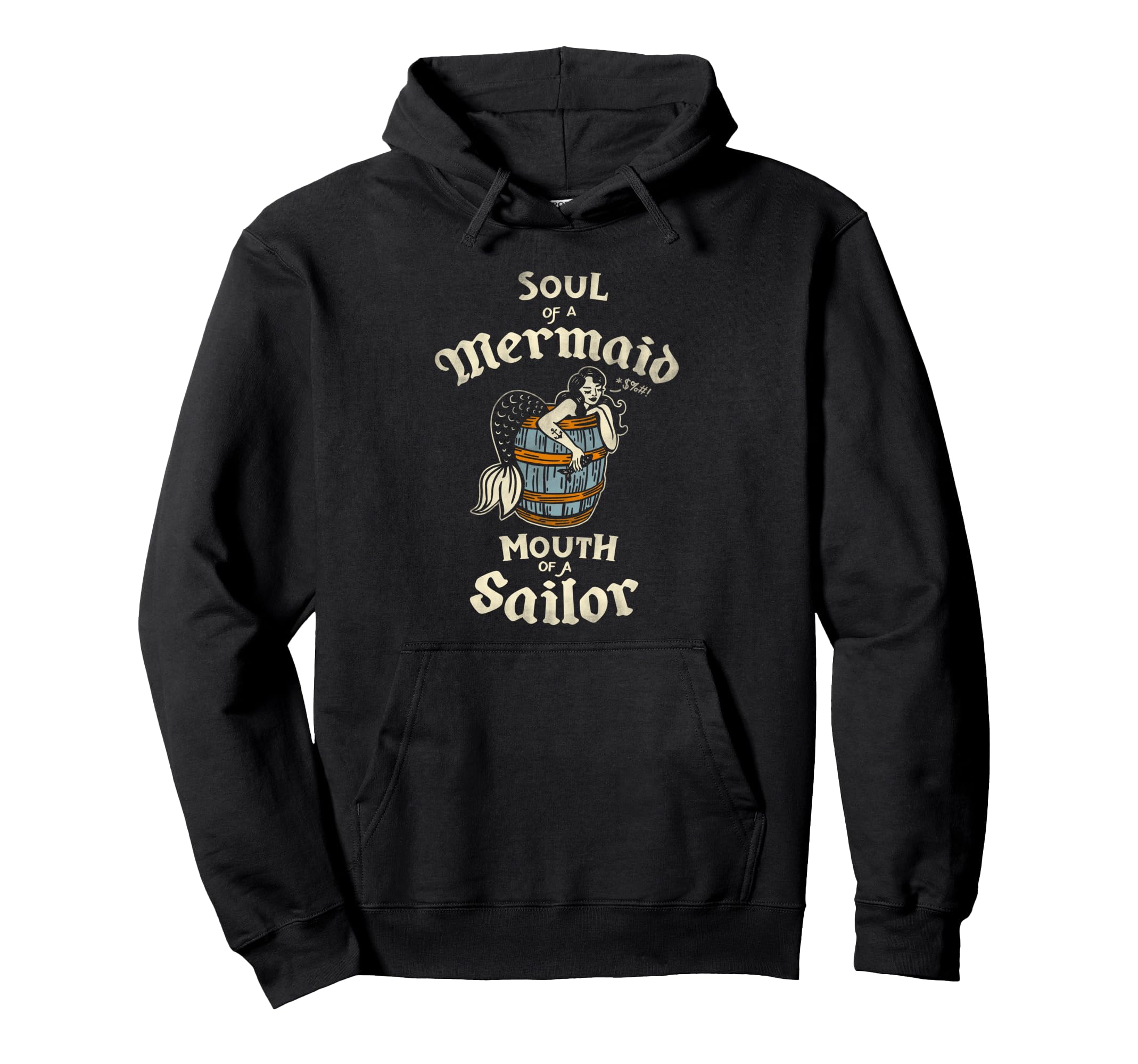 Soul Mermaid Mouth Sailor Nautical Pinup Hoodie - Unique Graphic Unisex - T-Shirt, Sweatshirt, Hoodie