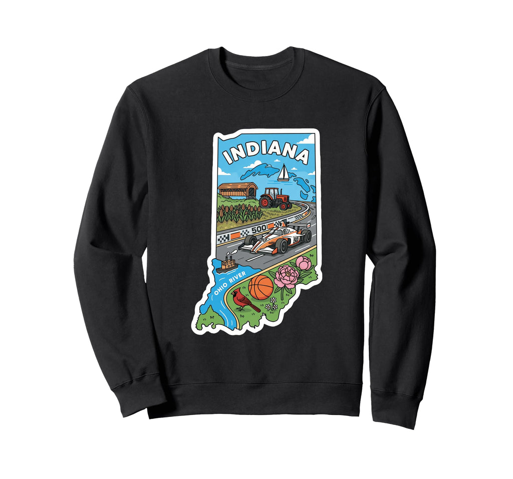 Indiana Pride Race Car Lover Sweatshirt - Novelty Apparel for Adults - T-Shirt, Sweatshirt, Hoodie