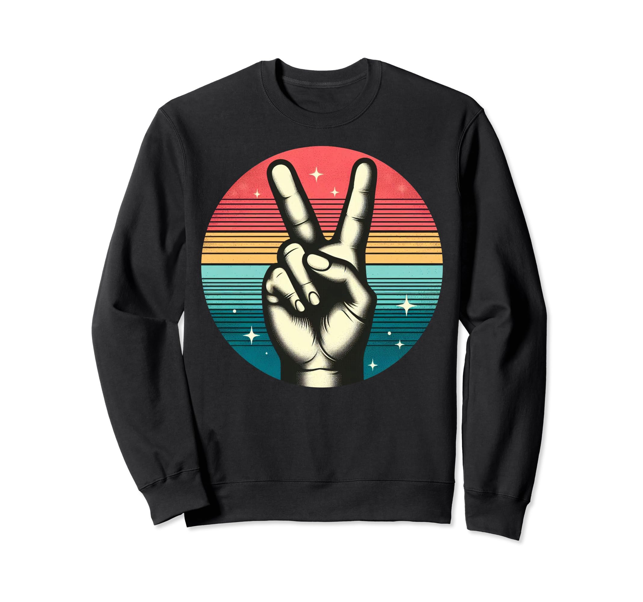 Peace Sign V Fingers 60S 70S 80S Sweatshirt - Fun Novelty Design Unisex - T-Shirt, Sweatshirt, Hoodie
