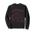 Coffee Croissant French Aesthetic Sweatshirt - Unique Graphic Unisex - T-Shirt, Sweatshirt, Hoodie