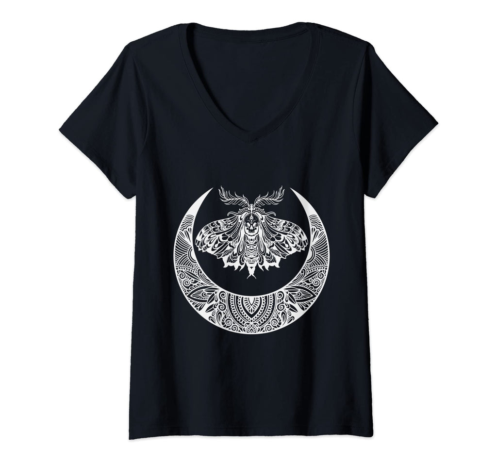 Womens Crescent Moon Moth Goth T-Shirt - Casual Everyday Wear Unisex - T-Shirt, Sweatshirt, Hoodie