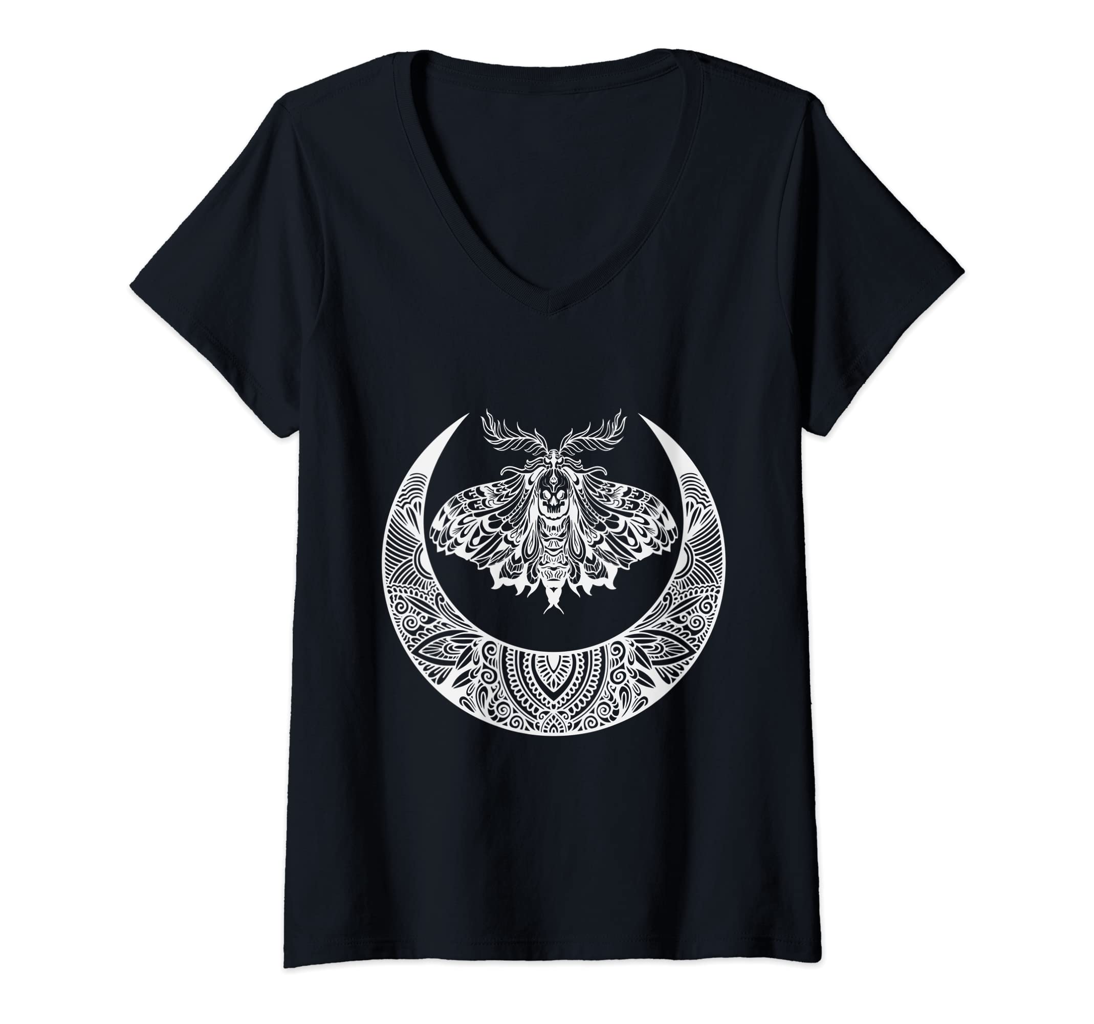 Womens Crescent Moon Moth Goth T-Shirt - Casual Everyday Wear Unisex - T-Shirt, Sweatshirt, Hoodie