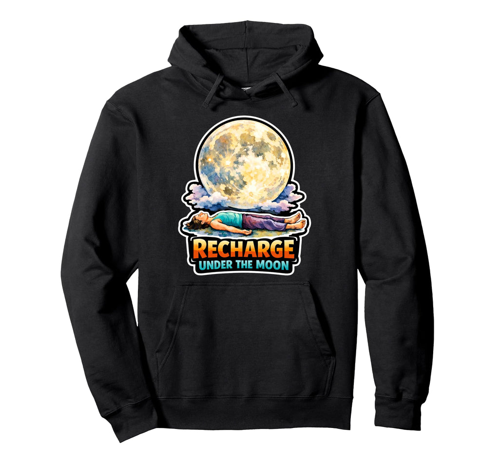 Moon Meditation Lunar Mindfulness Hoodie - Custom Art Print for Adults - T-Shirt, Sweatshirt, Hoodie