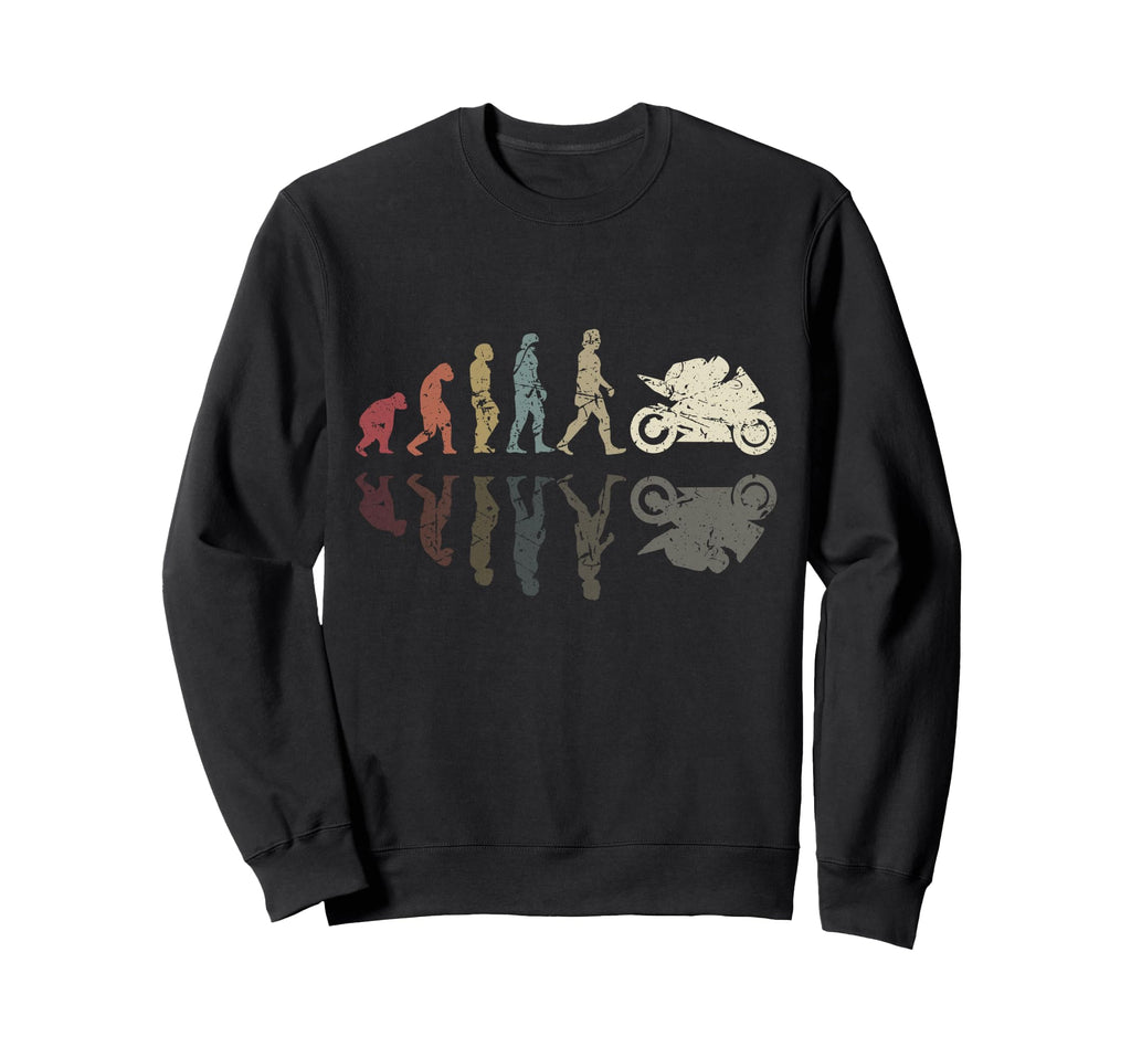Motorcycle Evolution Shadow Biker Sweatshirt - Minimalist Print for Adults - T-Shirt, Sweatshirt, Hoodie