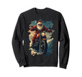 Santa Riding Motorcycle Bike Sweatshirt - Casual Everyday Wear Unisex - T-Shirt, Sweatshirt, Hoodie