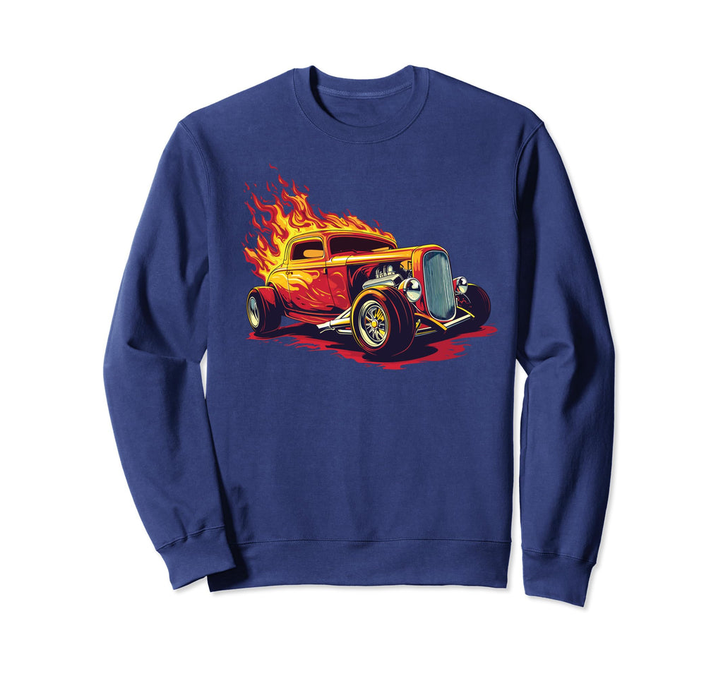 Hotrod Car Illustration Hotrod Sweatshirt - Casual Everyday Wear for Adults - T-Shirt, Sweatshirt, Hoodie