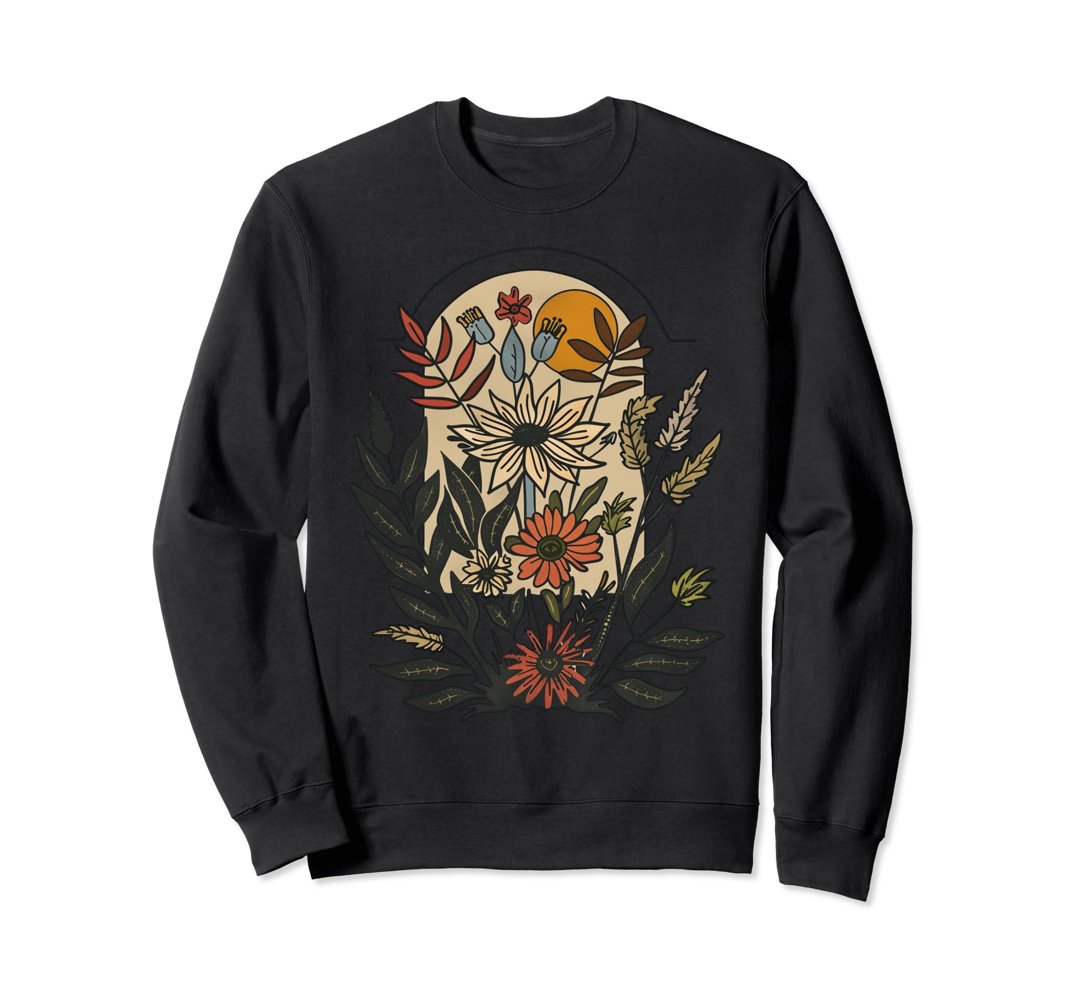 Bohemian Floral Sunrise Nature Sweatshirt - Trendy Graphic for Adults - T-Shirt, Sweatshirt, Hoodie