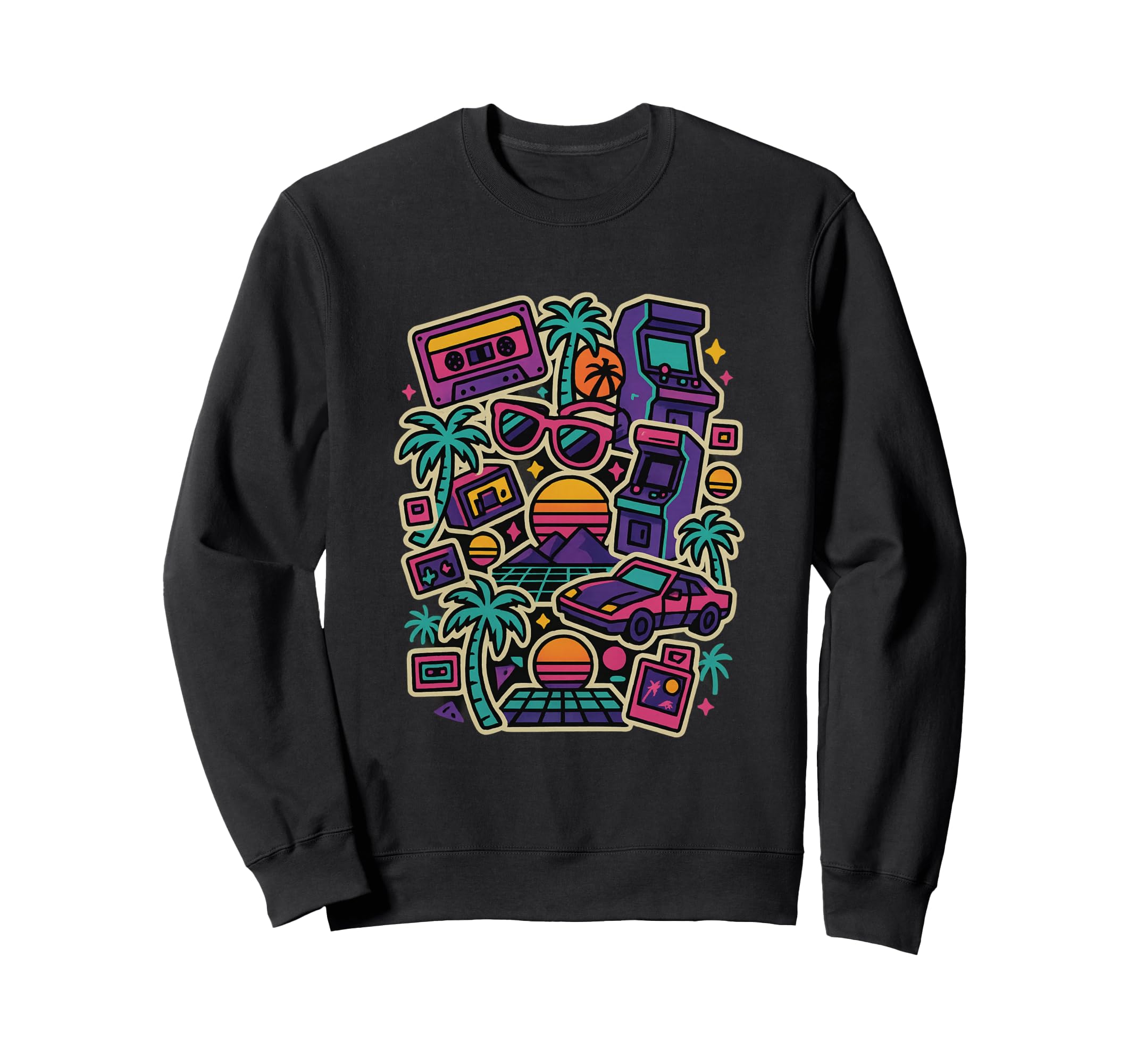 80S Synthwave Sweatshirt - Streetwear Style Men Women - T-Shirt, Sweatshirt, Hoodie