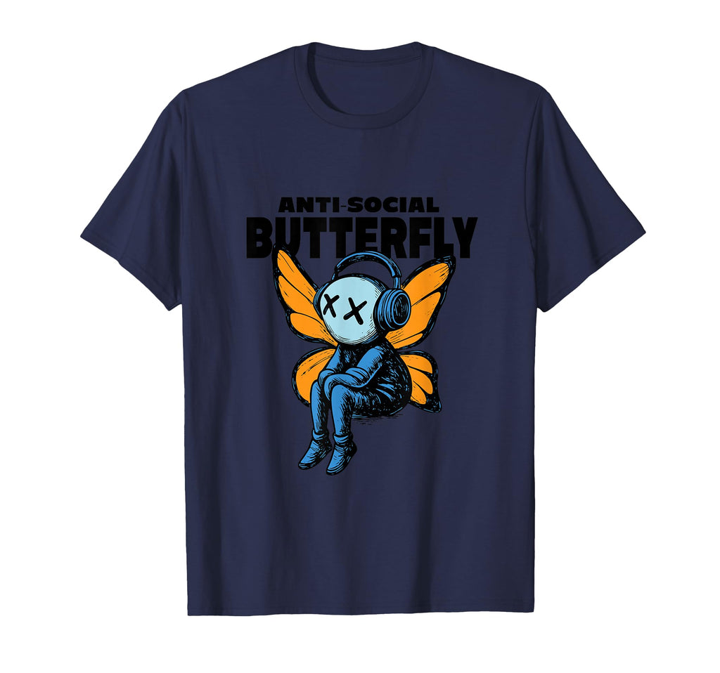 Funny Anti Social Butterfly Introvert T-Shirt - Trendy Graphic Men Women - T-Shirt, Sweatshirt, Hoodie