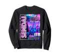Sendai City 80S Synthwave Boba Tea Sweatshirt - Unique Graphic Unisex - T-Shirt, Sweatshirt, Hoodie