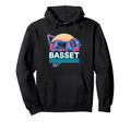 Basset Hound Synthwave Aesthetic Dog Hoodie - Custom Art Print for Adults - T-Shirt, Sweatshirt, Hoodie