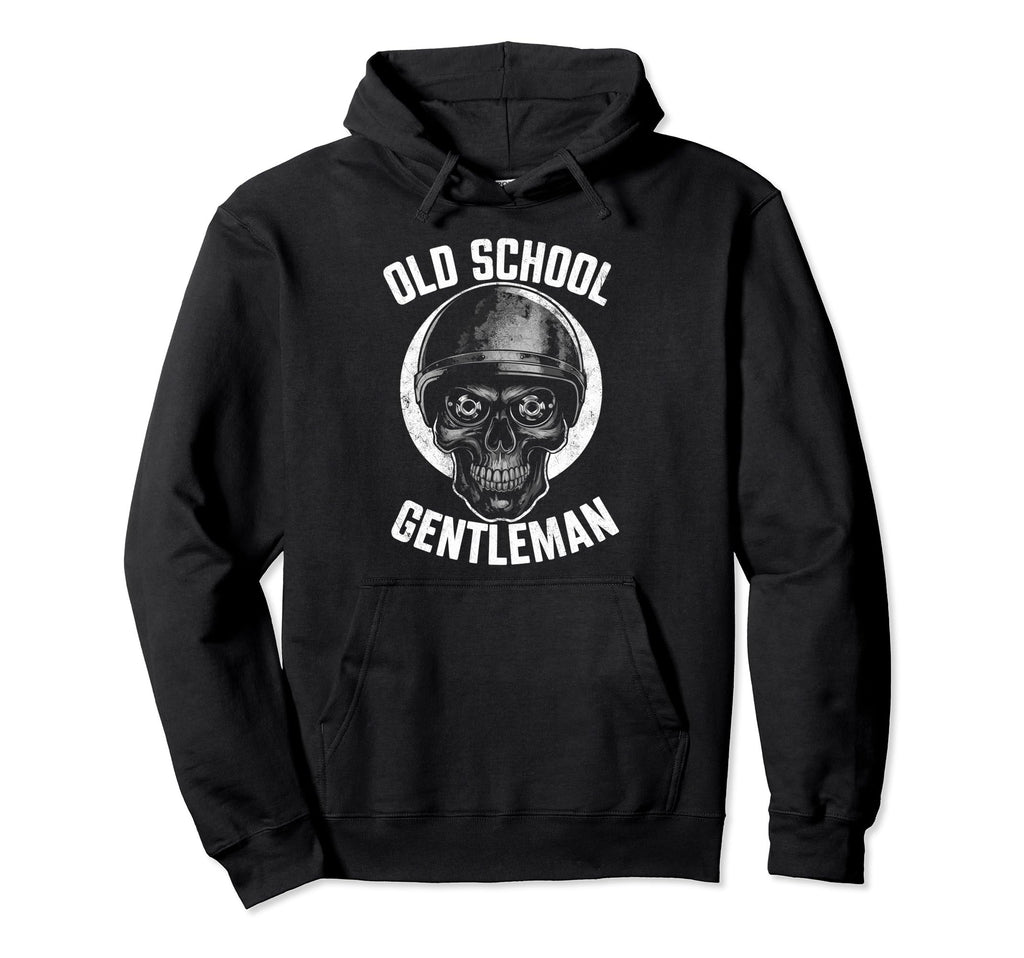 Biker Skull Motorcycle Gentleman Hoodie - Unique Graphic for Adults - T-Shirt, Sweatshirt, Hoodie