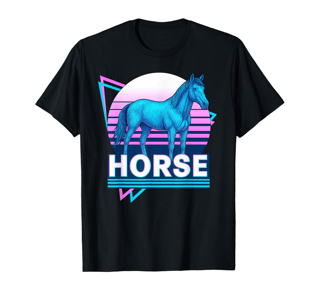 Horse Synthwave Aesthetic Animal Lover T-Shirt - Graphic Print Unisex - T-Shirt, Sweatshirt, Hoodie