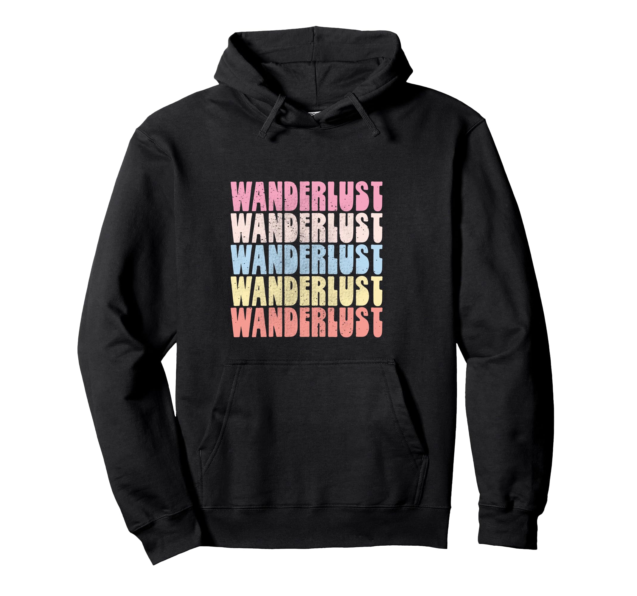 Wanderlust Rainbow Bold Colorful Hoodie - Minimalist Print Unisex - T-Shirt, Sweatshirt, Hoodie