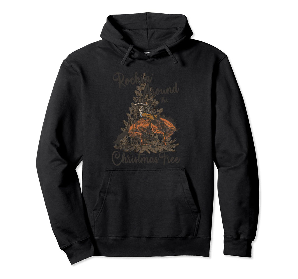 Rockin Around Tree Cowboy Western Rodeo Hoodie - Streetwear Style Unisex - T-Shirt, Sweatshirt, Hoodie