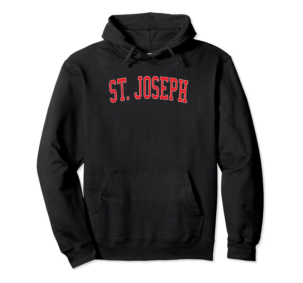 St Joseph Mi Distressed Red Varsity Hoodie - Custom Art Print Unisex - T-Shirt, Sweatshirt, Hoodie