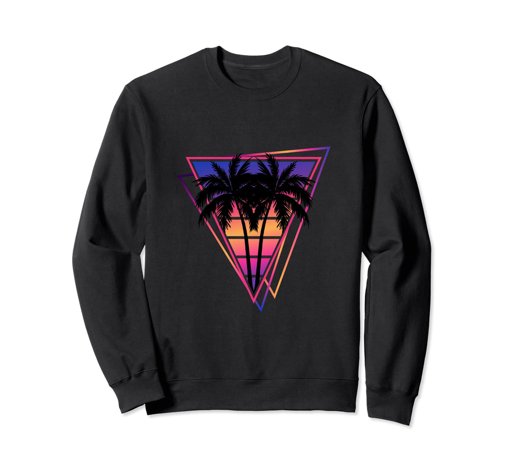 Synthwave Vaporwave Triangle Palm Sweatshirt - Graphic Print for Adults - T-Shirt, Sweatshirt, Hoodie