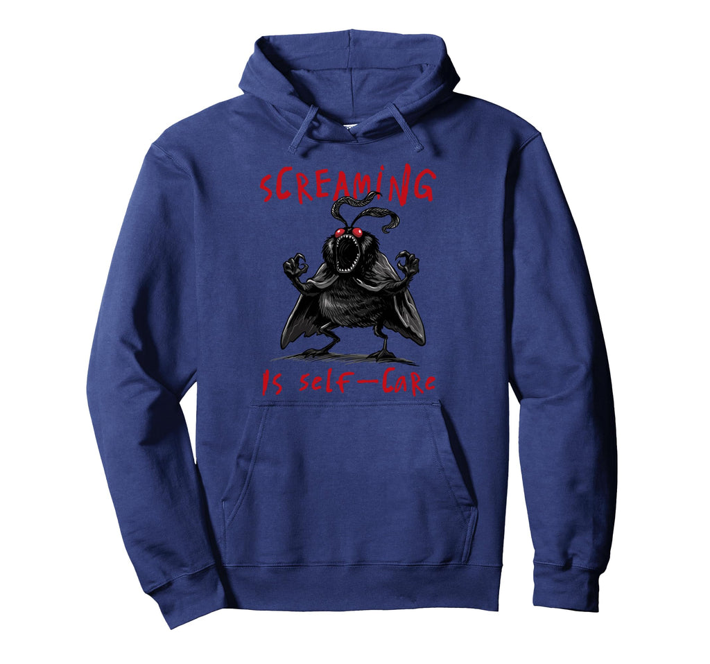 Screaming Is Self Care Mothman Cryptid Hoodie - Custom Art Print Unisex - T-Shirt, Sweatshirt, Hoodie