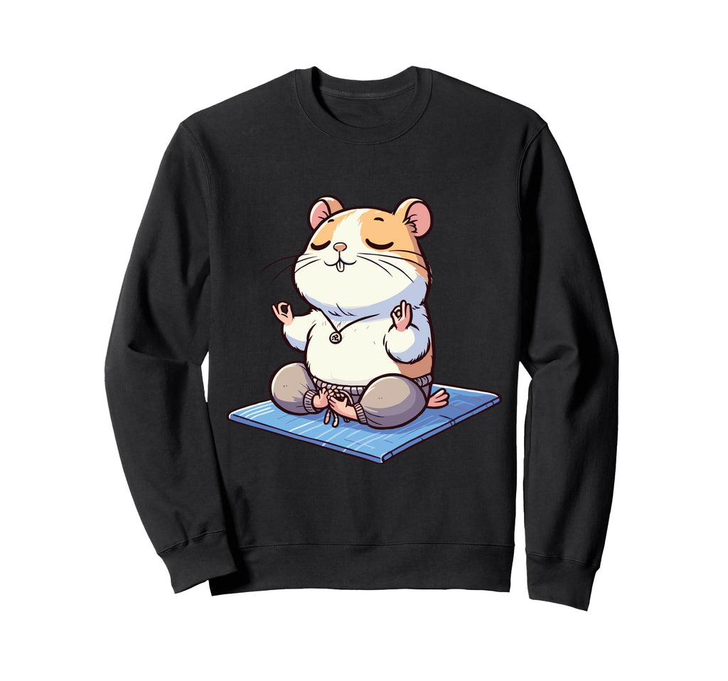 Meditation Hamster Yoga Pose Sweatshirt - Aesthetic Graphic Men Women - T-Shirt, Sweatshirt, Hoodie