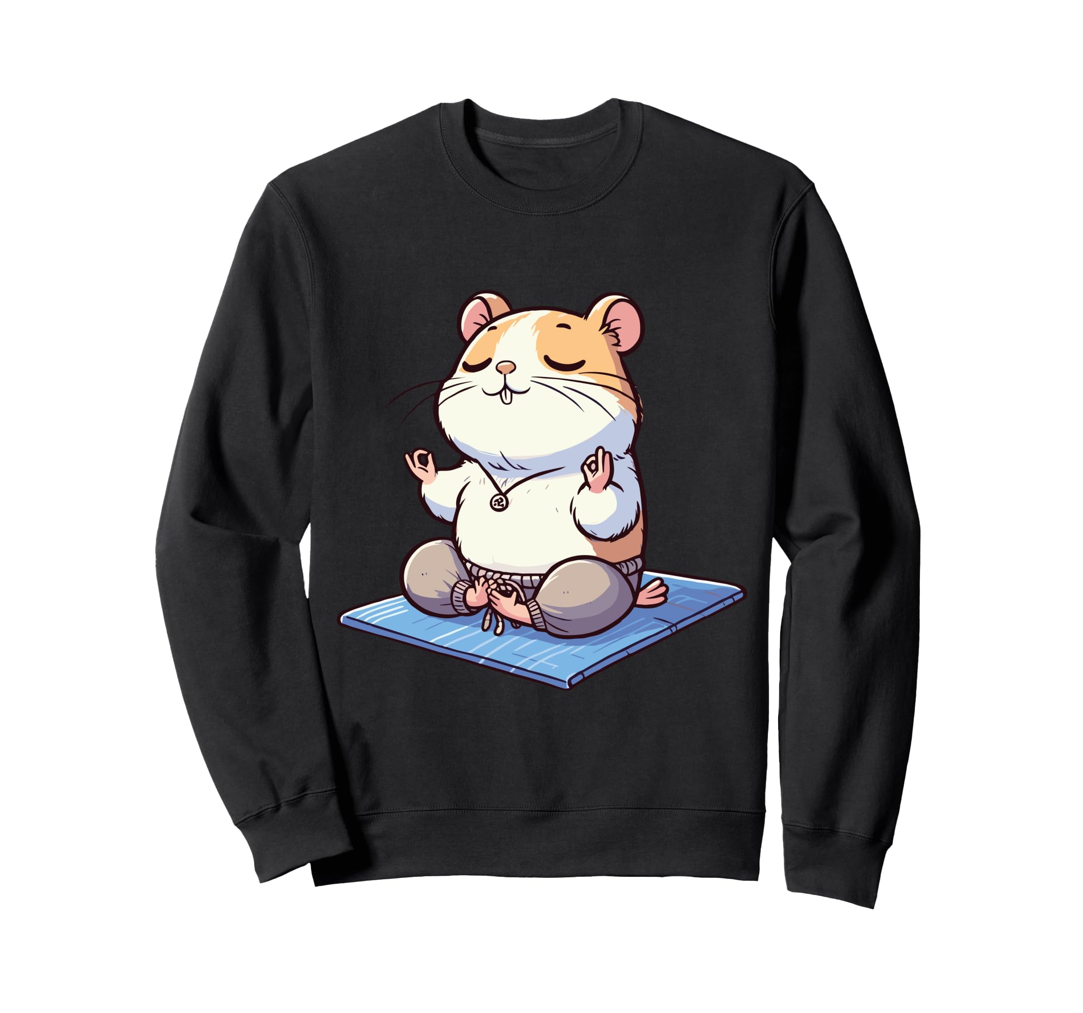 Meditation Hamster Yoga Pose Sweatshirt - Aesthetic Graphic Men Women - T-Shirt, Sweatshirt, Hoodie