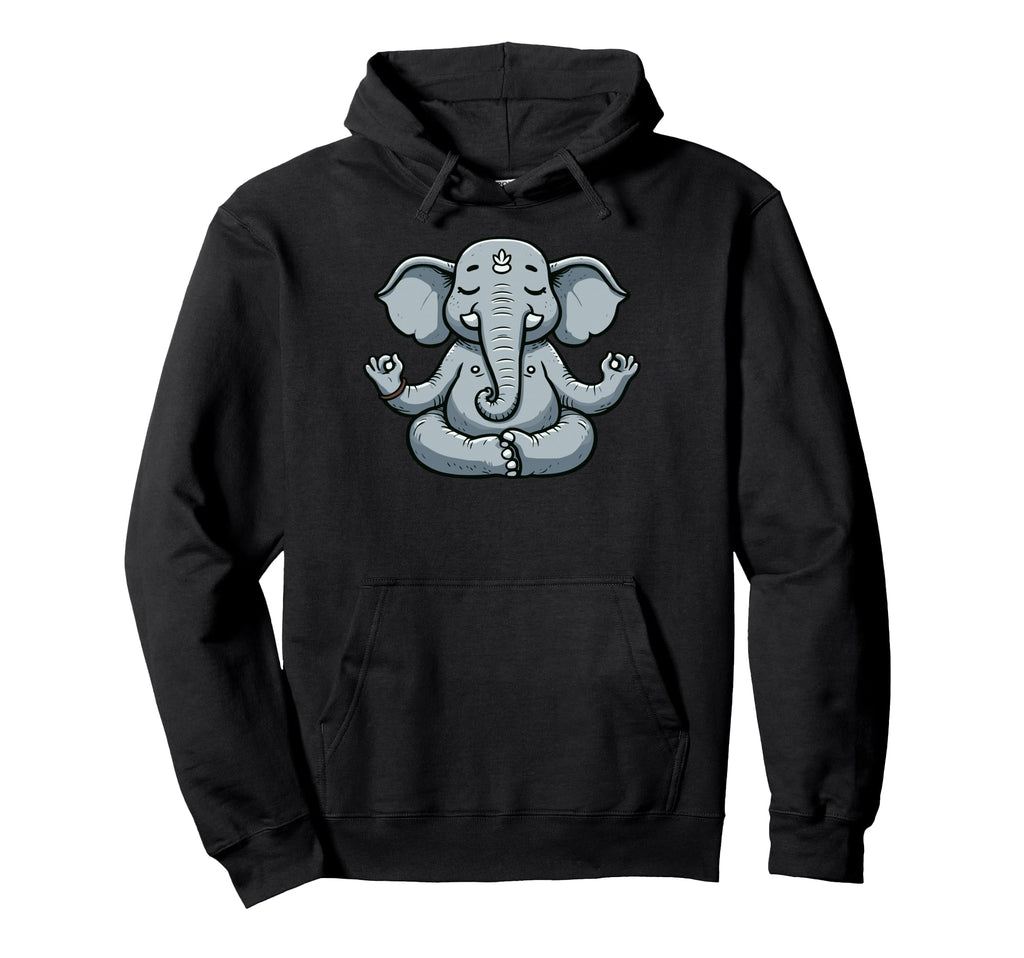 Meditation Elephant Yoga Pose Relaxing Hoodie - Unique Graphic Unisex - T-Shirt, Sweatshirt, Hoodie