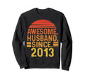 Awesome Husband Since 2013 Wedding Sweatshirt - Custom Art Print Unisex - T-Shirt, Sweatshirt, Hoodie