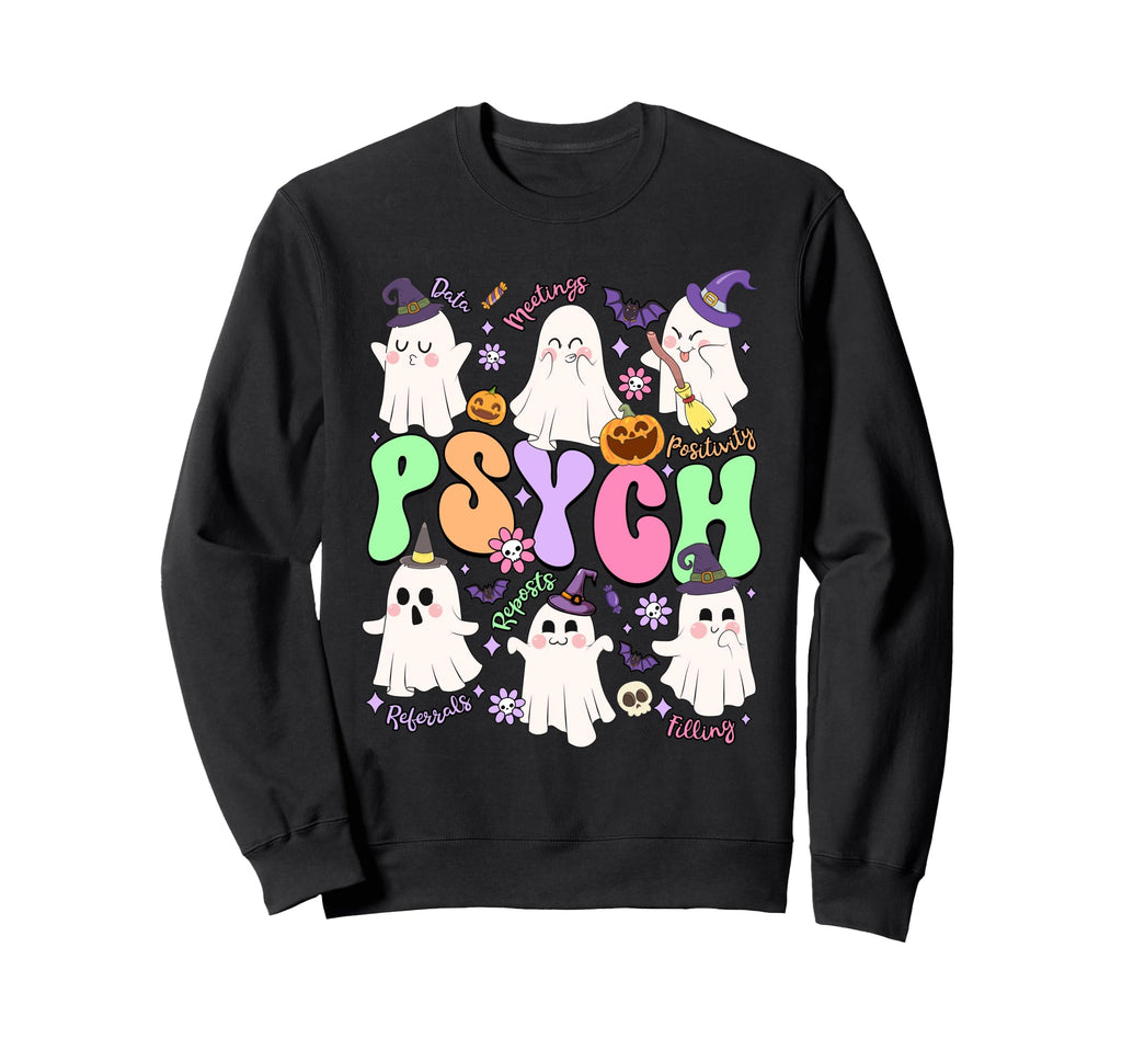 Psych Halloween Spooky Psych Sweatshirt - Trendy Graphic for Adults - T-Shirt, Sweatshirt, Hoodie