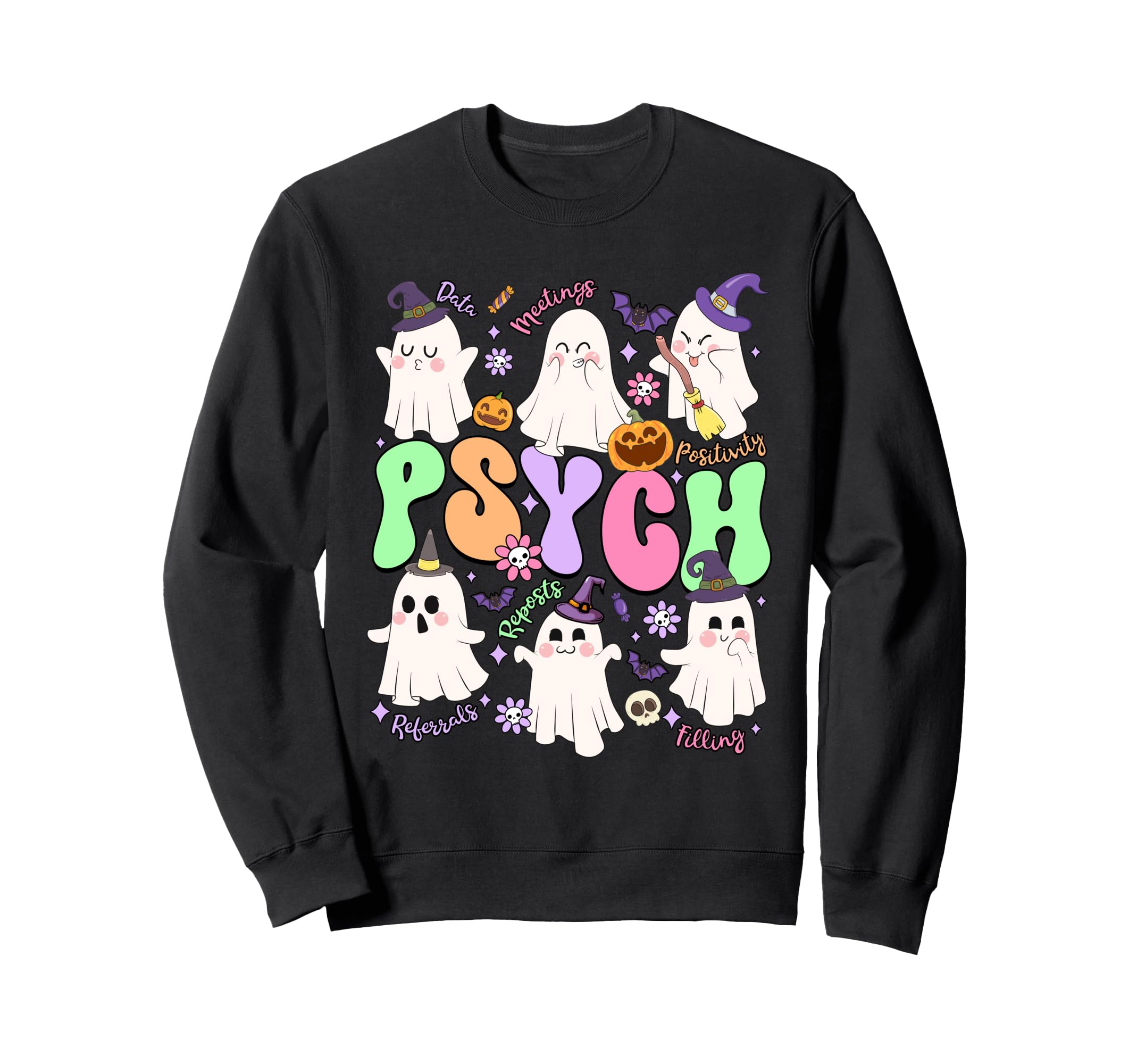 Psych Halloween Spooky Psych Sweatshirt - Trendy Graphic for Adults - T-Shirt, Sweatshirt, Hoodie