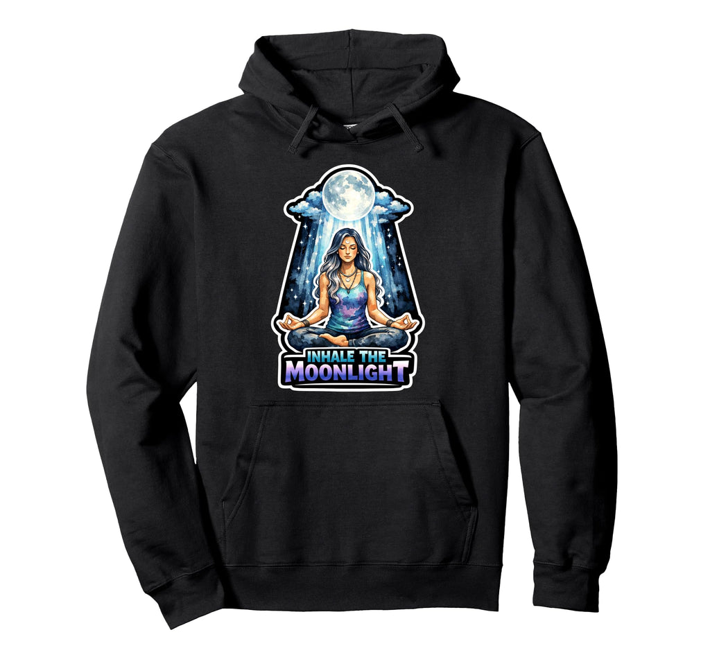 Moon Meditation Lunar Mindfulness Hoodie - Custom Art Print Men Women - T-Shirt, Sweatshirt, Hoodie