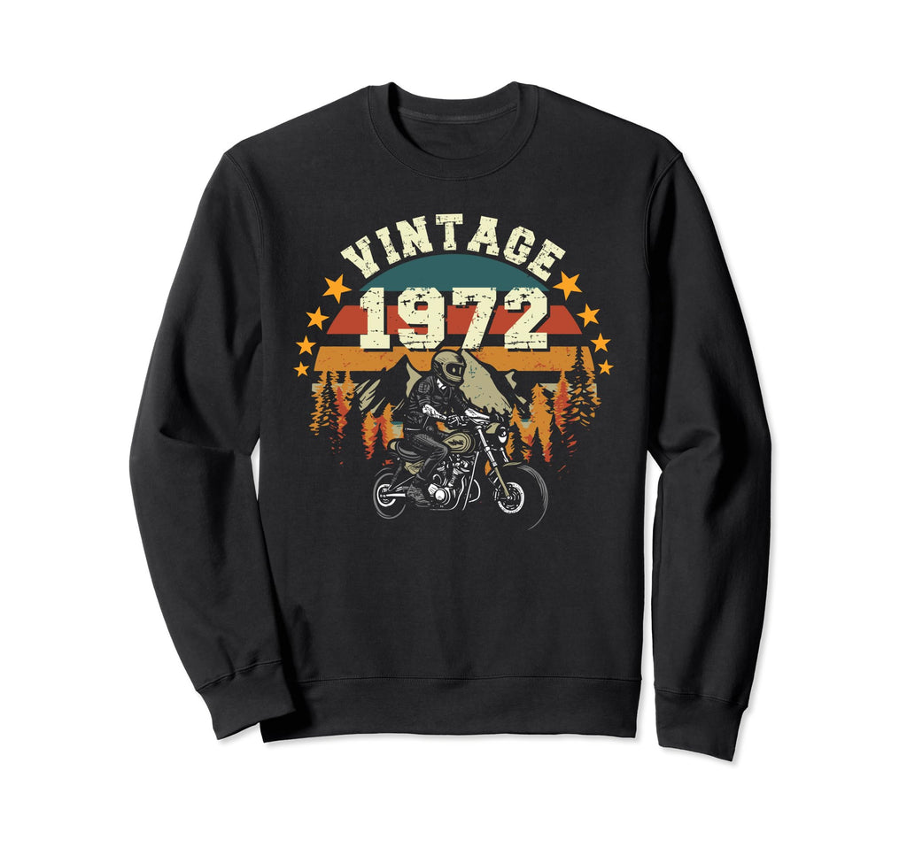 1972 Motorcycle 51Th Birthday Sweatshirt - Streetwear Style for Adults - T-Shirt, Sweatshirt, Hoodie