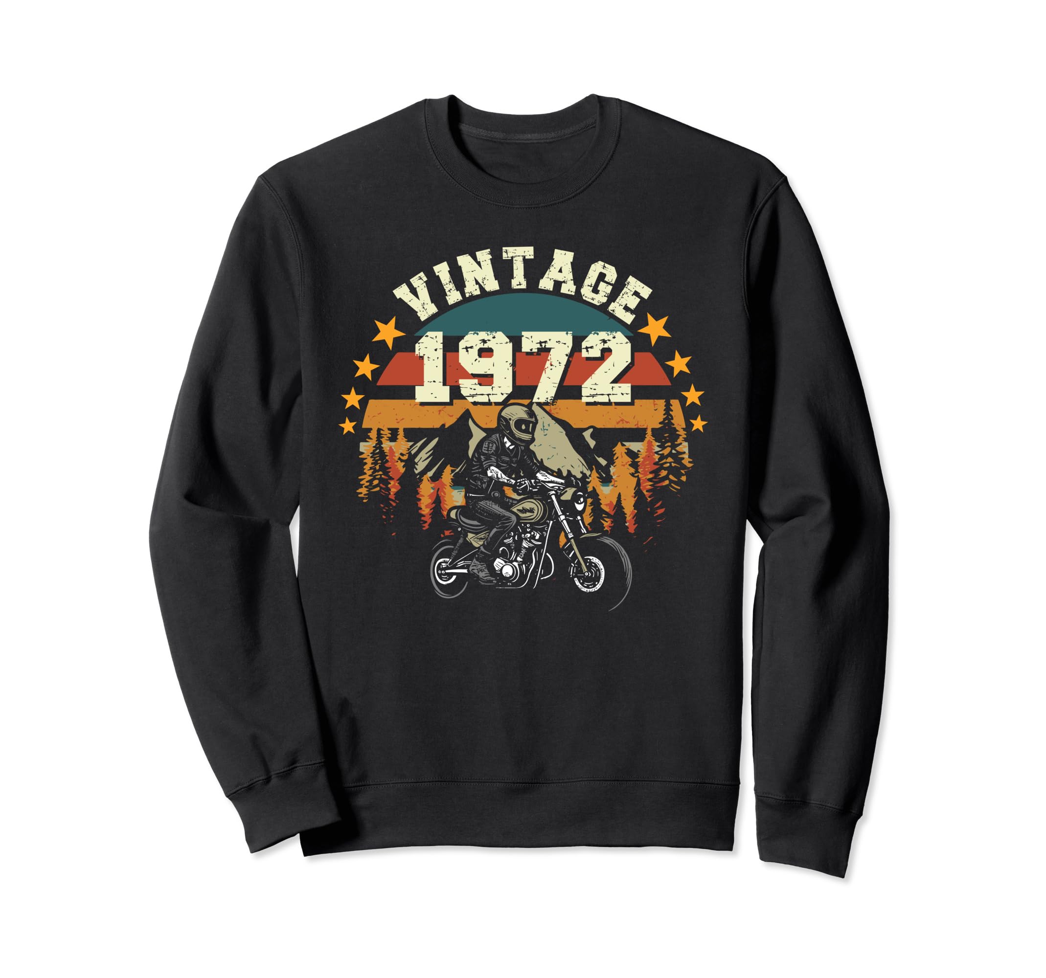 1972 Motorcycle 51Th Birthday Sweatshirt - Streetwear Style for Adults - T-Shirt, Sweatshirt, Hoodie