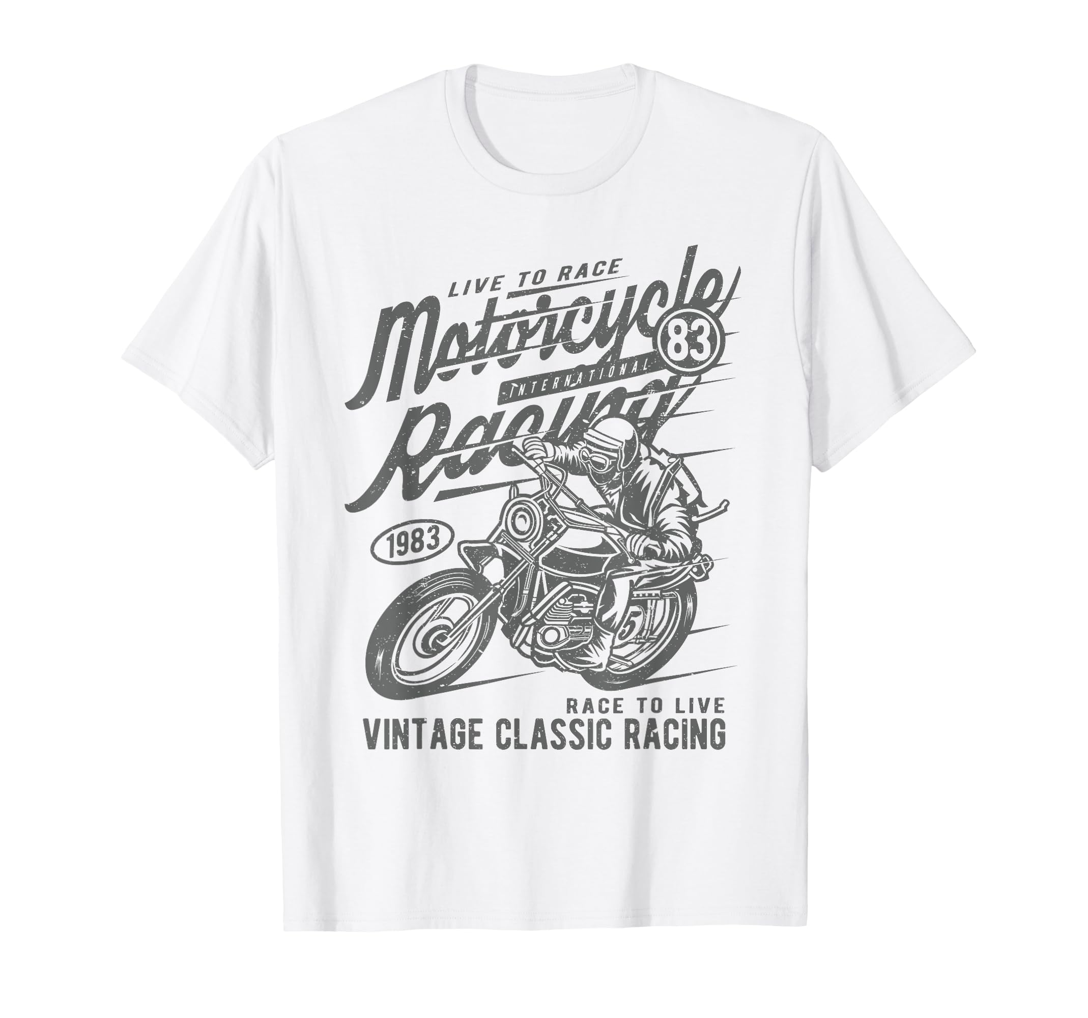 Motorcycle Racing Distressed T-Shirt - Aesthetic Graphic for Adults - T-Shirt, Sweatshirt, Hoodie
