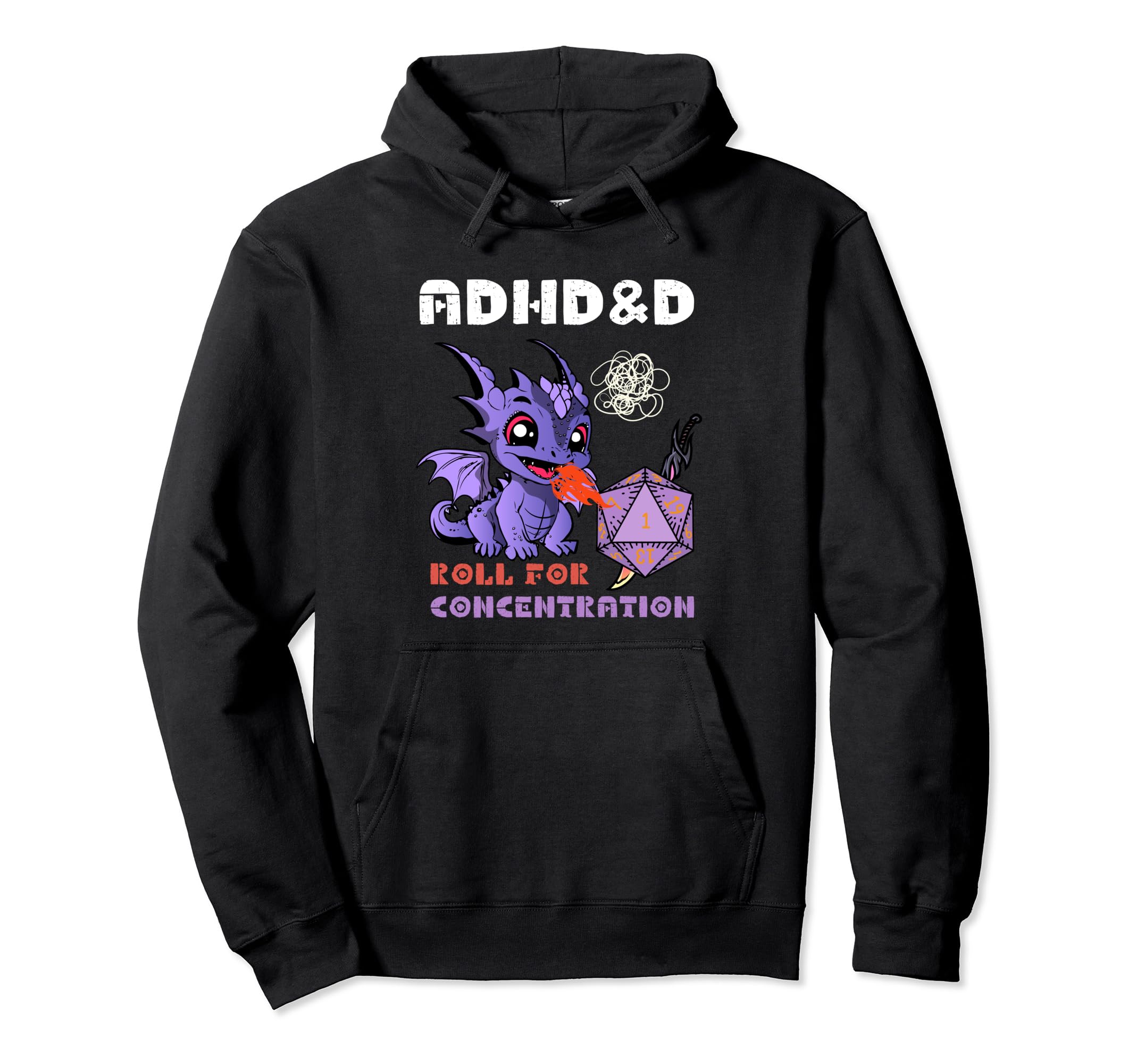 Adhd D Roll Concentration Neurodiversity Hoodie - Aesthetic Graphic Unisex - T-Shirt, Sweatshirt, Hoodie