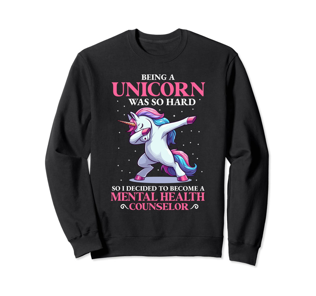 Funny Unicorn Mental Health Sweatshirt - Minimalist Print Men Women - T-Shirt, Sweatshirt, Hoodie
