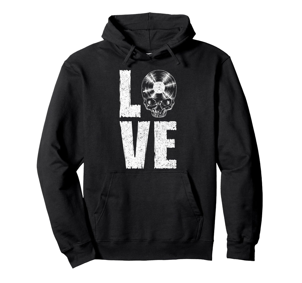 I Love Vinyl Old School Record Hoodie - Custom Art Print Men Women - T-Shirt, Sweatshirt, Hoodie