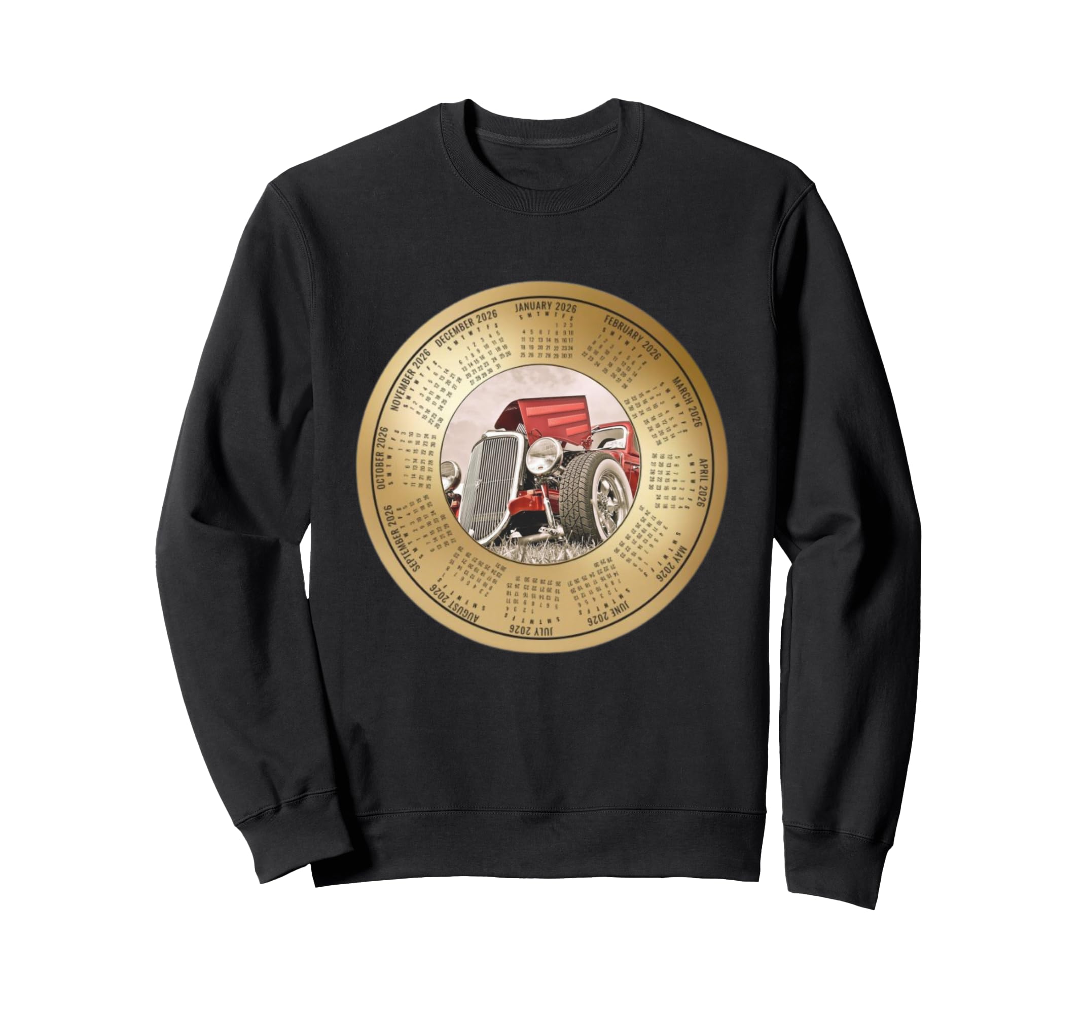 2026 Calendar Cars Collectors Antique Sweatshirt - Trendy Graphic Unisex - T-Shirt, Sweatshirt, Hoodie