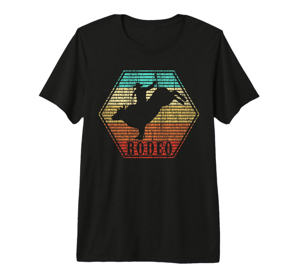 Rodeo Bull Riding Cowboy Tri Blend T-Shirt - Graphic Print for Adults - T-Shirt, Sweatshirt, Hoodie