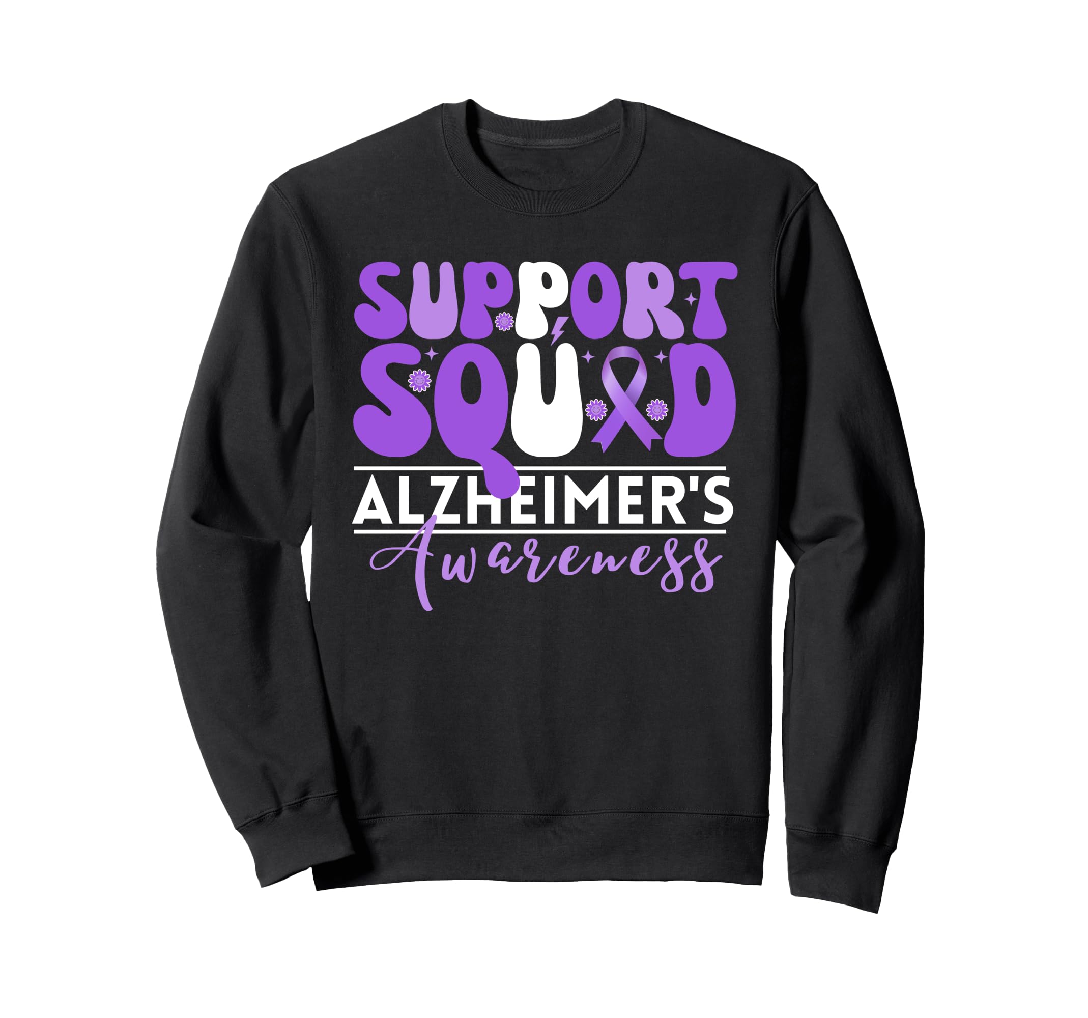 Support Squad Alzheimers Alzheimers Sweatshirt - Graphic Print Men Women - T-Shirt, Sweatshirt, Hoodie