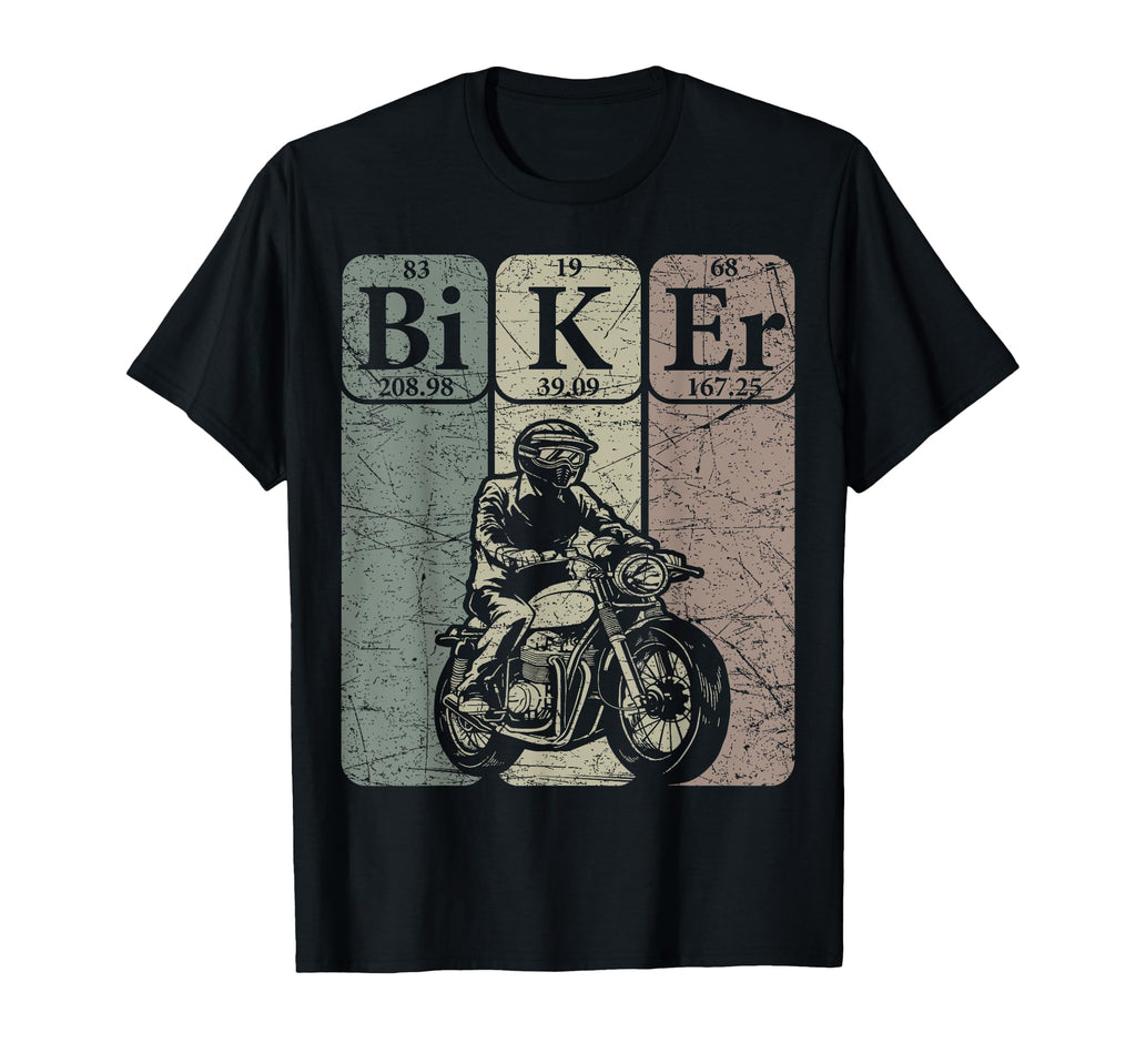 Biker Periodic Table Elements Motorcycle T-Shirt - Unique Graphic Unisex - T-Shirt, Sweatshirt, Hoodie