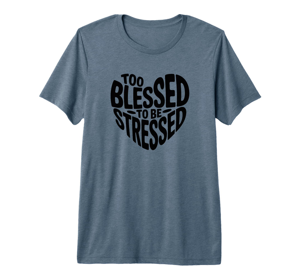 Too Blessed To Be Stressed Pilates Mental T-Shirt - Unique Graphic Unisex - T-Shirt, Sweatshirt, Hoodie
