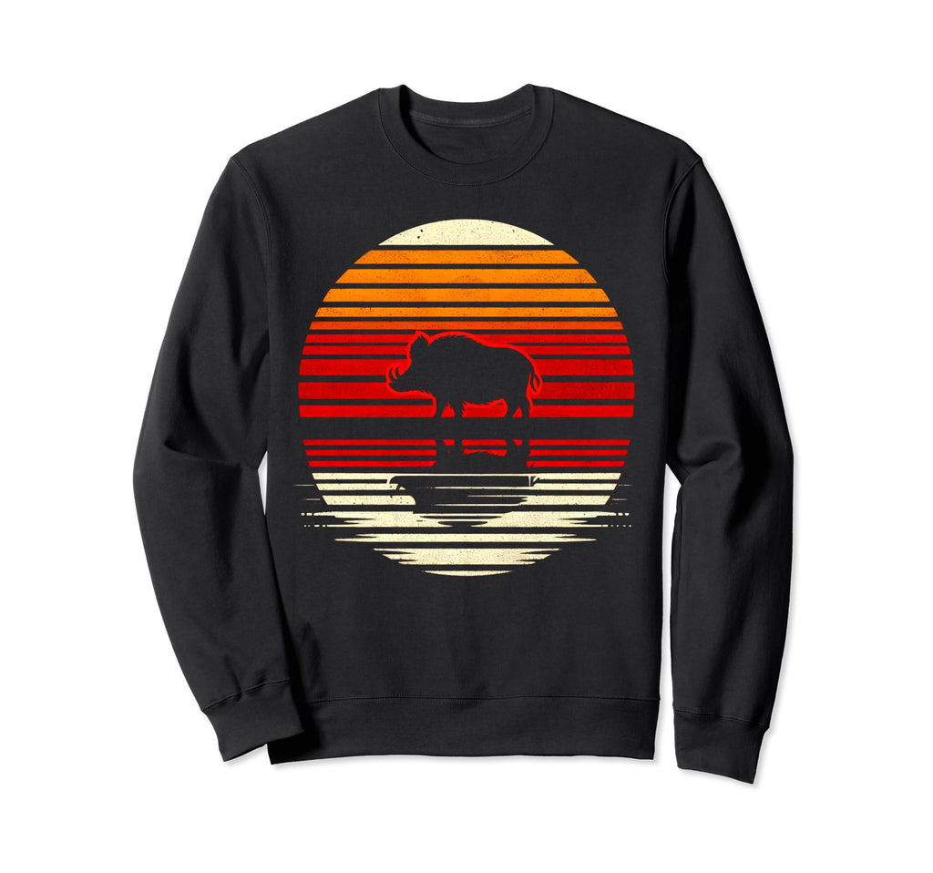 Wild Boar Sunset Safari 70S Sweatshirt - Custom Art Print Unisex - T-Shirt, Sweatshirt, Hoodie