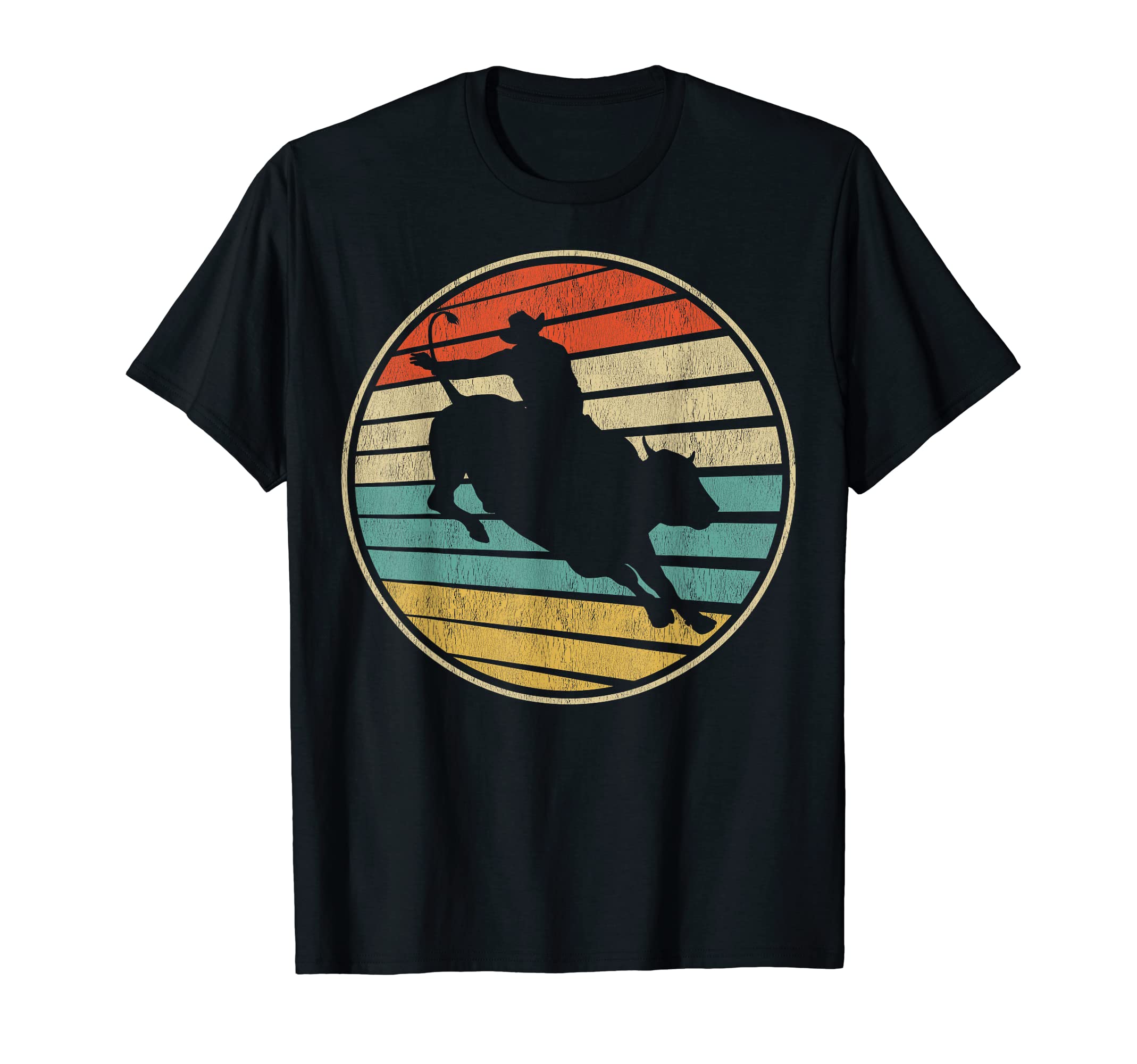 Bull Riding Art 70S 80S Cowboy T-Shirt - Fun Novelty Design Men Women - T-Shirt, Sweatshirt, Hoodie
