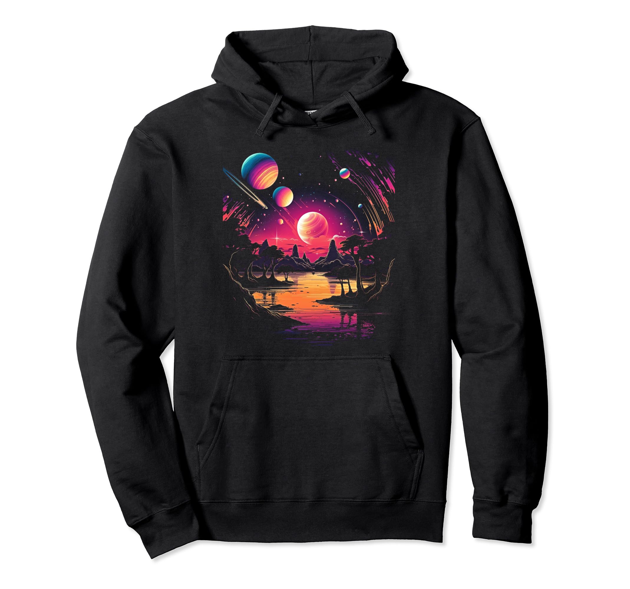 Vaporwave Solar System 80S Synthwave Hoodie - Novelty Apparel Men Women - T-Shirt, Sweatshirt, Hoodie