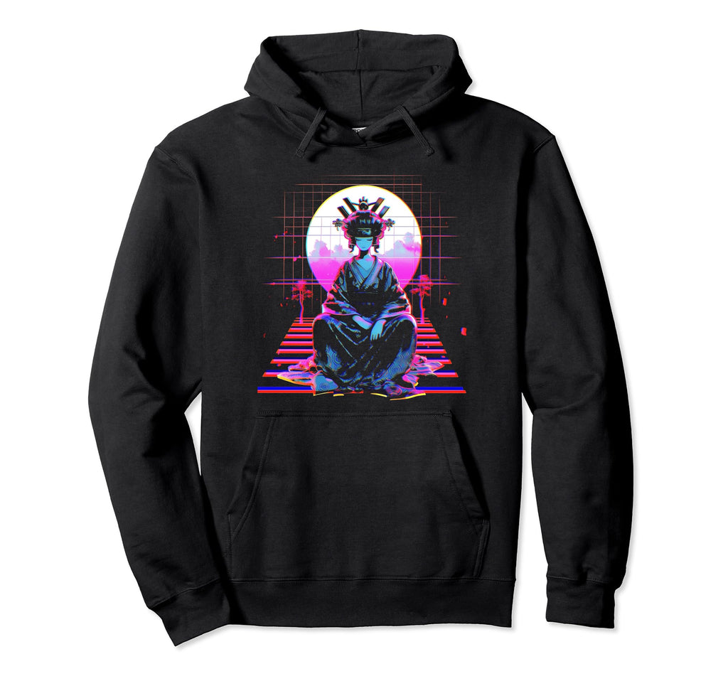Vaporwave Geisha 80S Synthwave 28 Hoodie - Graphic Print Unisex - T-Shirt, Sweatshirt, Hoodie
