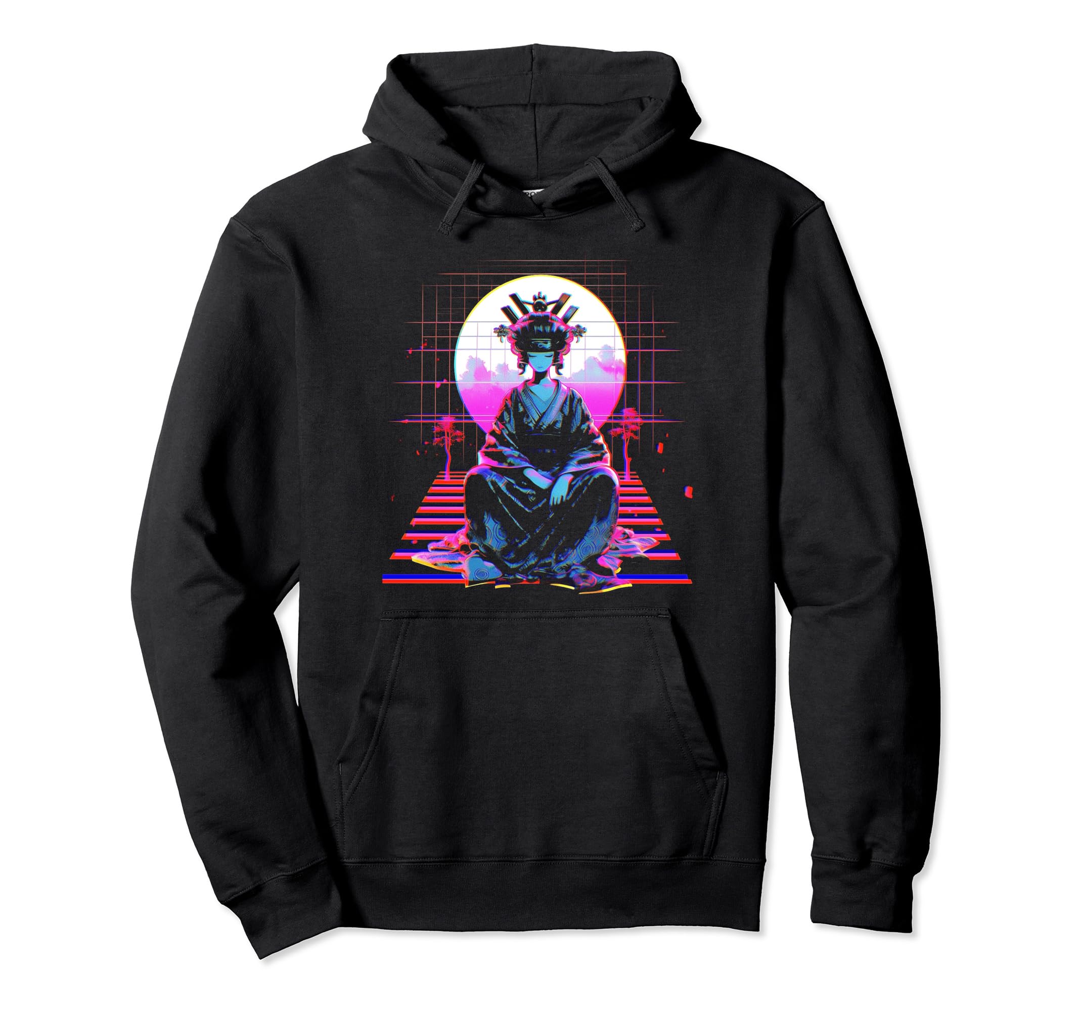 Vaporwave Geisha 80S Synthwave 28 Hoodie - Graphic Print Unisex - T-Shirt, Sweatshirt, Hoodie