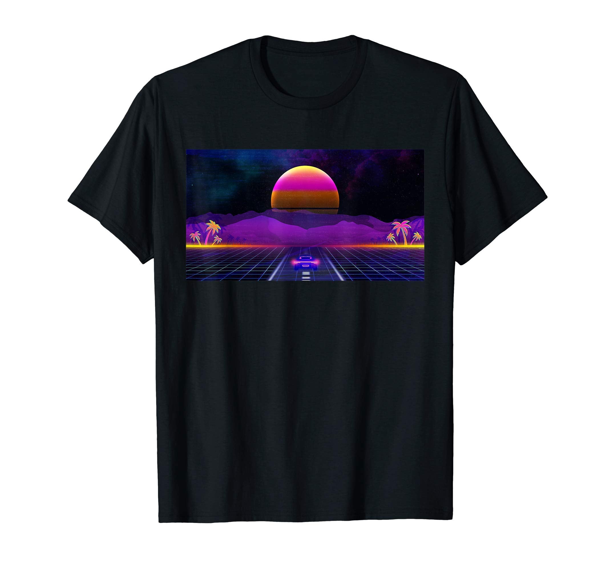 Aesthetic 80S Vaporwave Outrun Sunset T-Shirt - Streetwear Style Men Women - T-Shirt, Sweatshirt, Hoodie