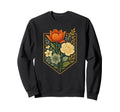 Pocket Floral Crest Bold Flowers Sweatshirt - Novelty Apparel for Adults - T-Shirt, Sweatshirt, Hoodie