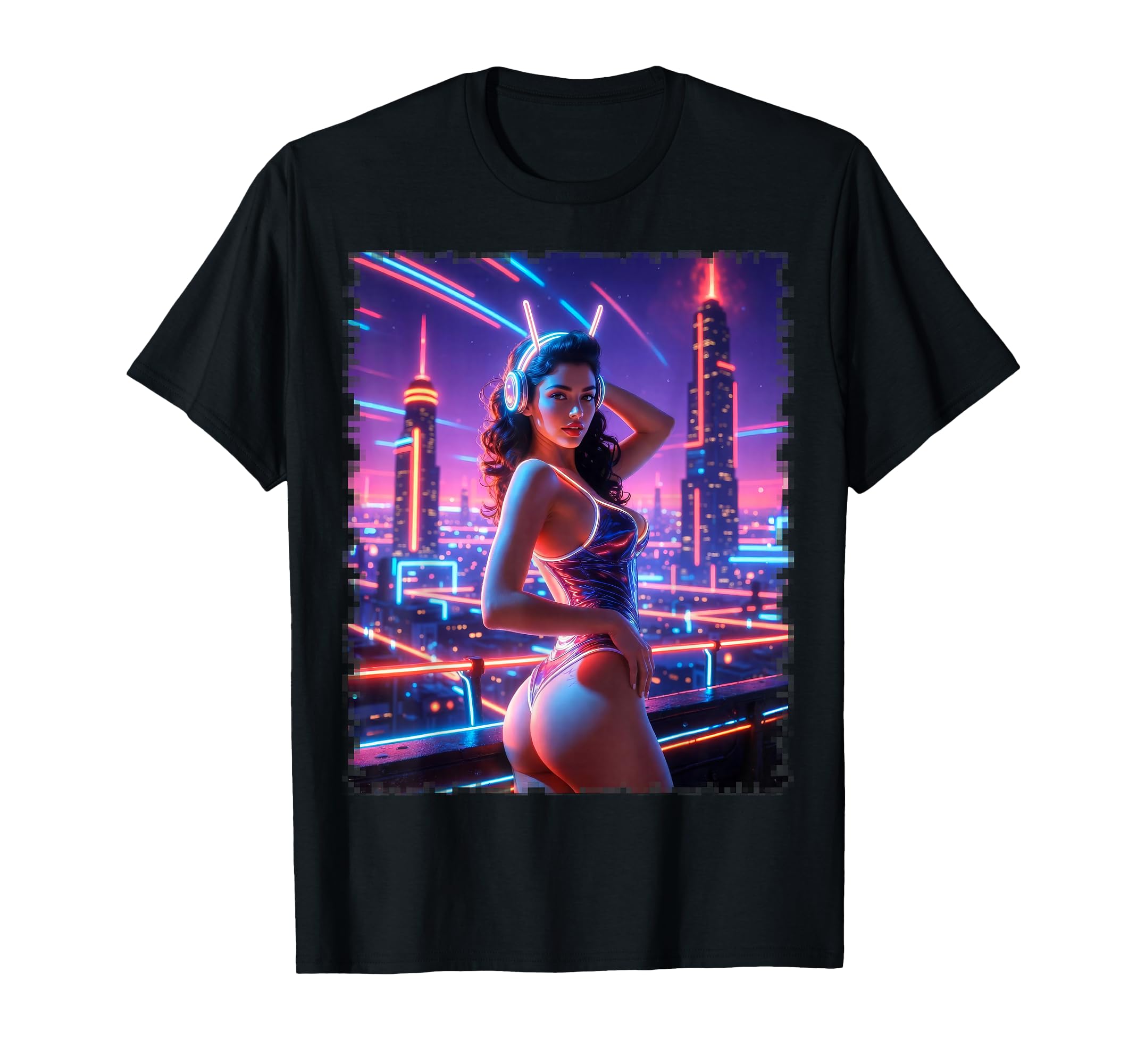Hot Retrofuturism Pinup 1 T-Shirt - Graphic Print Men Women - T-Shirt, Sweatshirt, Hoodie